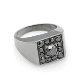 Bubbles ring with 14K white gold zirconia